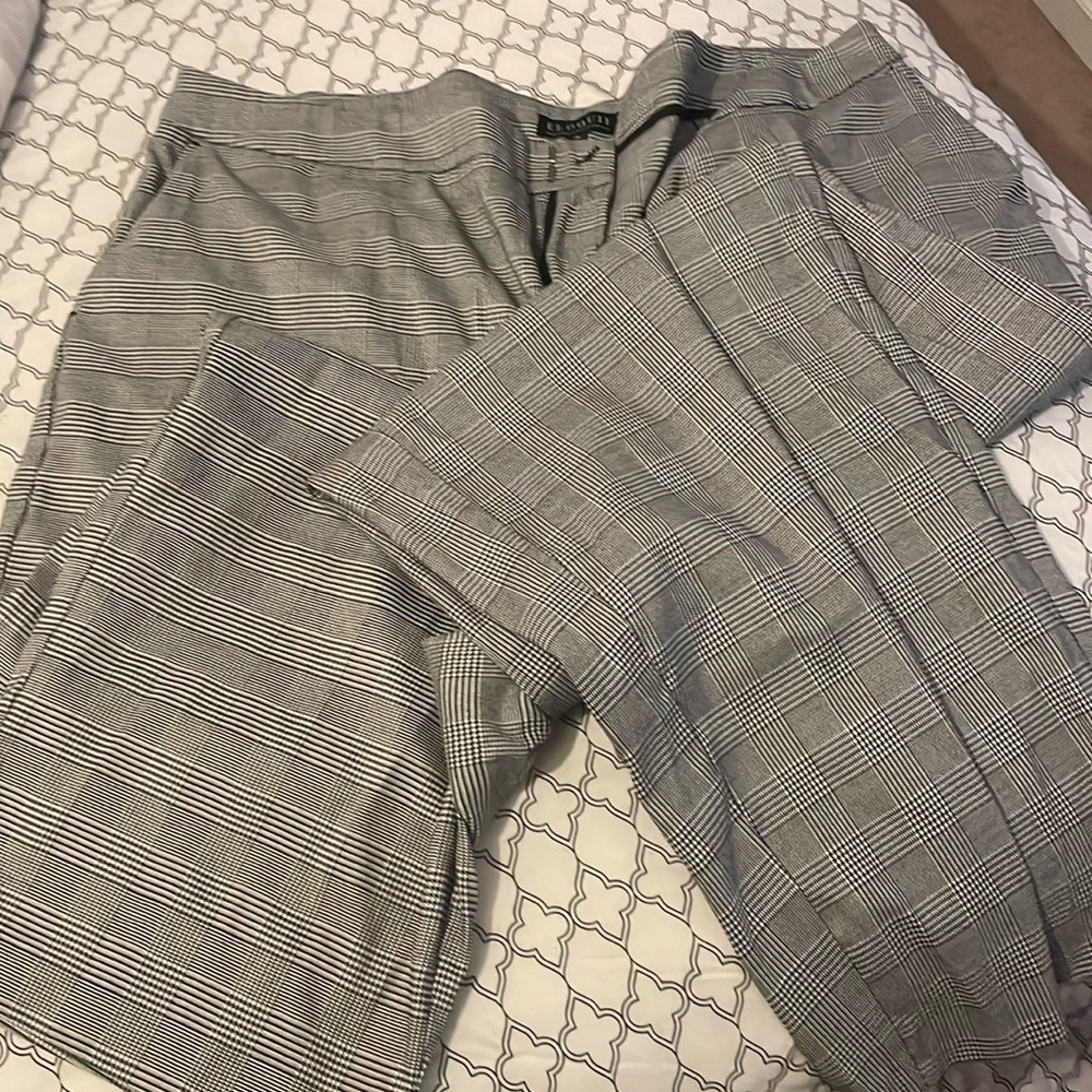 Eloquii plaid wide leg pants 24w